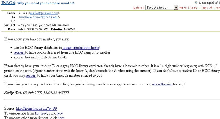 RSSFWD screenshot